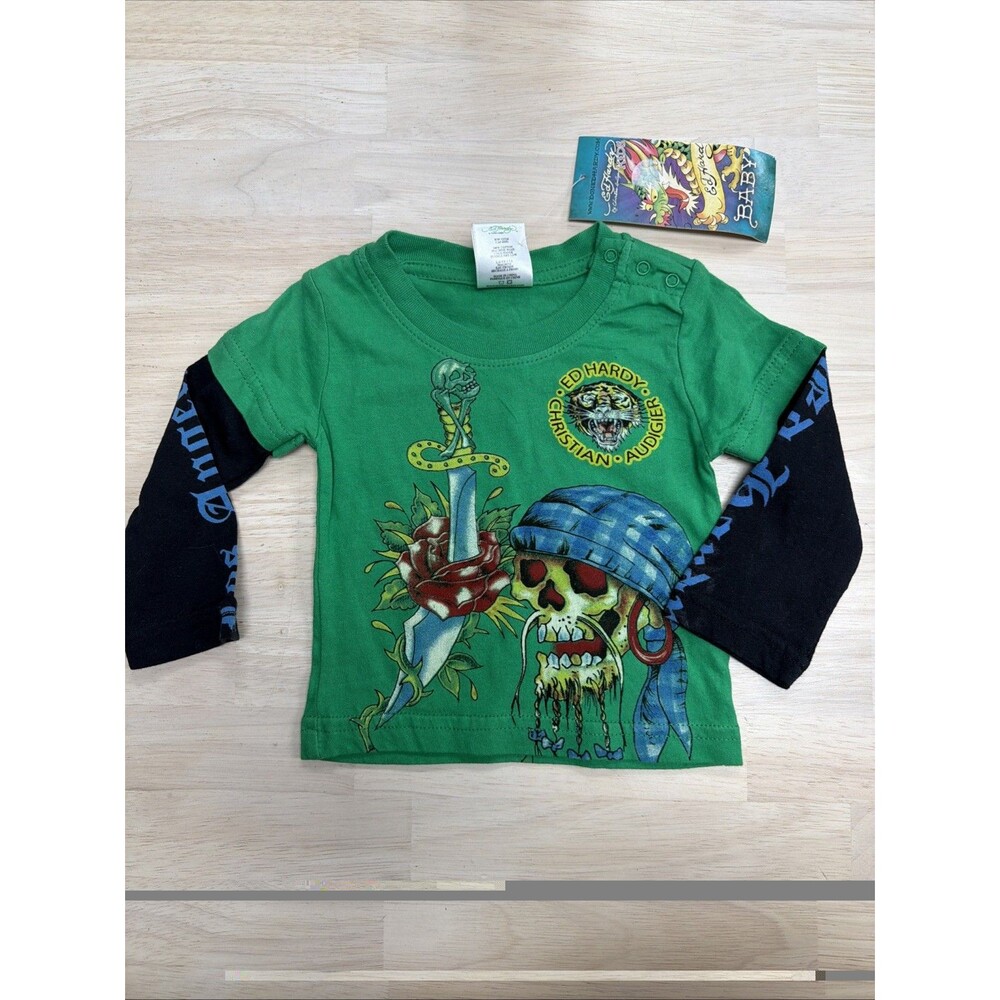 Ed Hardy Christian Audigier Baby Long Sleeve NWT 3-6 Month Y2K